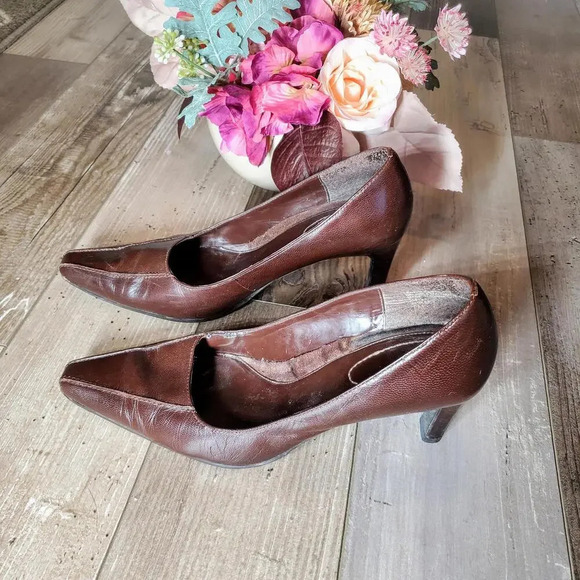 Connie Brown Streep2 Leather Pointy High Heel Classic Pumps US Sz 7M 3" Heel - Picture 9 of 15